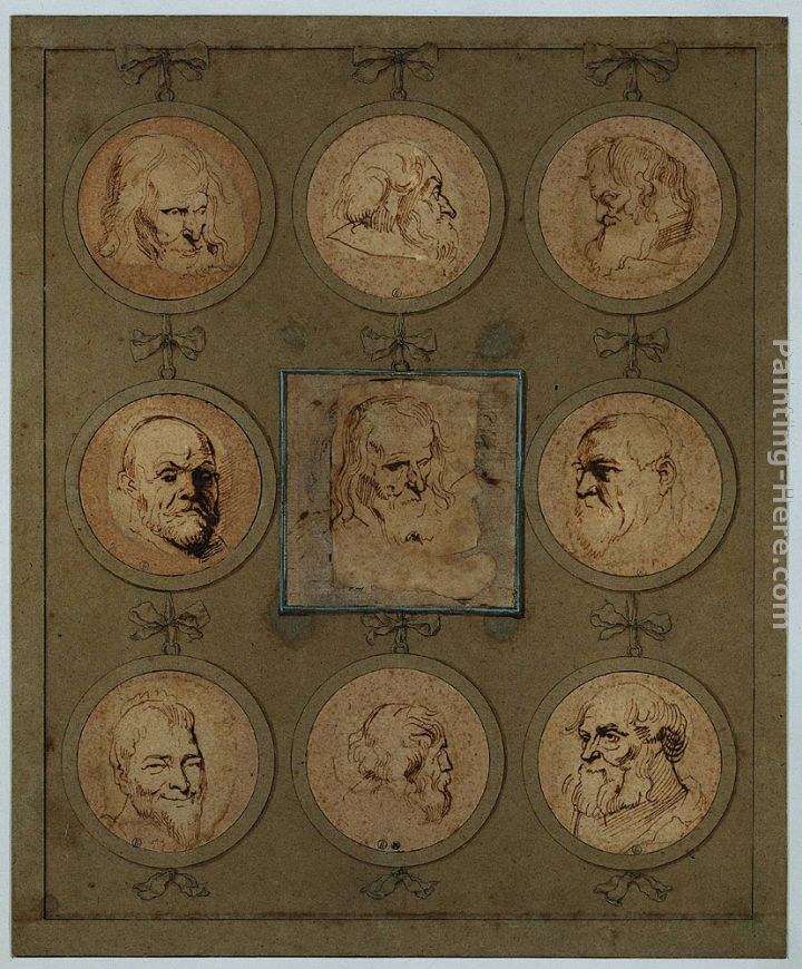 Sir Antony van Dyck Sheet of Studies